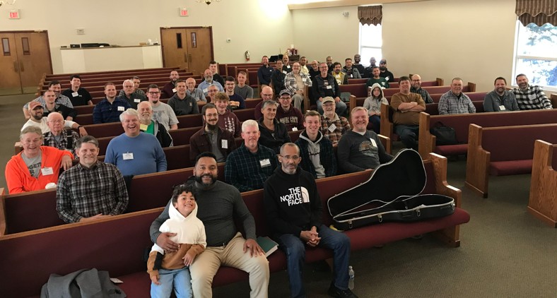 GFCN men's retreat congregation in sanctuary